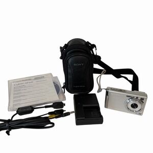 Sony Cyber-Shot DSC-W80 7.2MP Digital Camera Case Charger Battery SD Card Works
